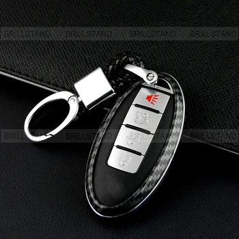 

Carbon Fiber Hard Key Shell Fob Chain Cover Case For Nissan Qashqai Infiniti