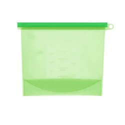 Premium Reusable Silicone Food Storage Bag - Airtight Seal, Food - Grade for Vegetables, Liquids, Snacks, and Meats (Light green)