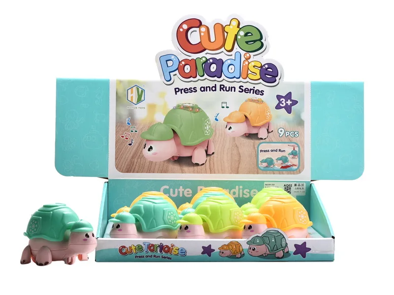 

CHILDREN'S Toy Car Press Tortoise Light Included Light Music Press Cartoon Little Turtle Play House Toy Car Model