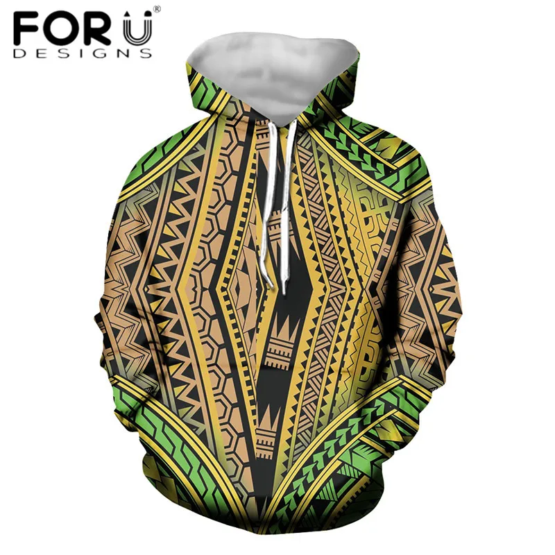 FORUDESIGNS/полинезийский традиционный этнический стиль Модные женские худи длинные весенние толстовки для девочек-подростков Повседневная Толстовка - Цвет: HX397Z72W