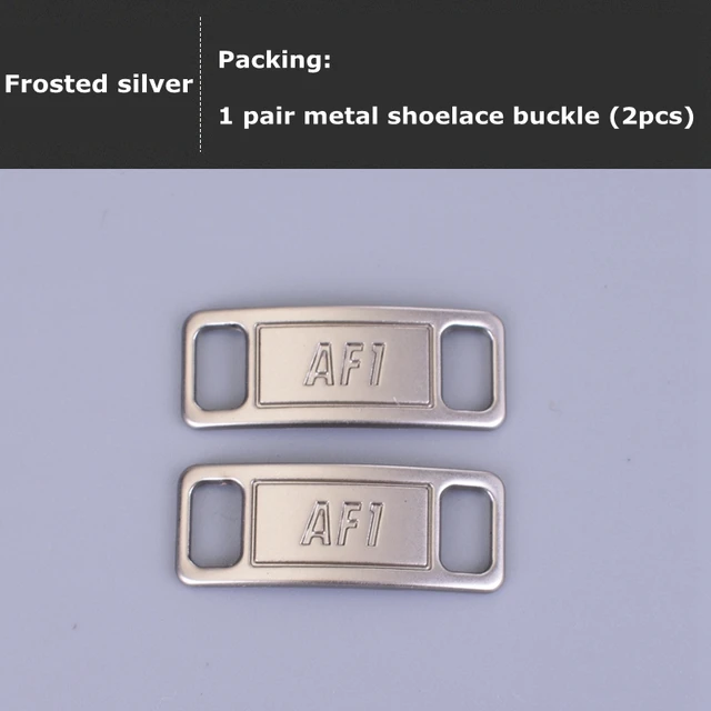 2pcs/pair Shoelace Buckle Metal Shoelaces AF1 Shoelaces buckle Accessories Metal Lace Lock DIY Sneaker Kits Metal Lace Buckle Frosted silver