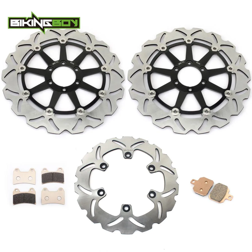 BIKINGBOY для поездок на мотоцикле Ducati 696 800 1000 Монстр 750 800 900 1000 SS Supersport 996 ST4 спереди и сзади тормозные диски роторы колодки - Цвет: Wavy Black