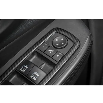 

For Journey Durango Jeep Cherokee Grand Cherokee Car Window Button Trim Frame Carbon Fiber Black