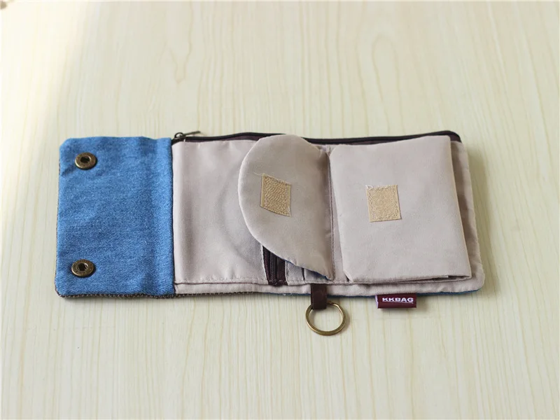 Handmade Three-Fold Fabric Wallet - Multi-Function Zipper Purse for Teens and Adults