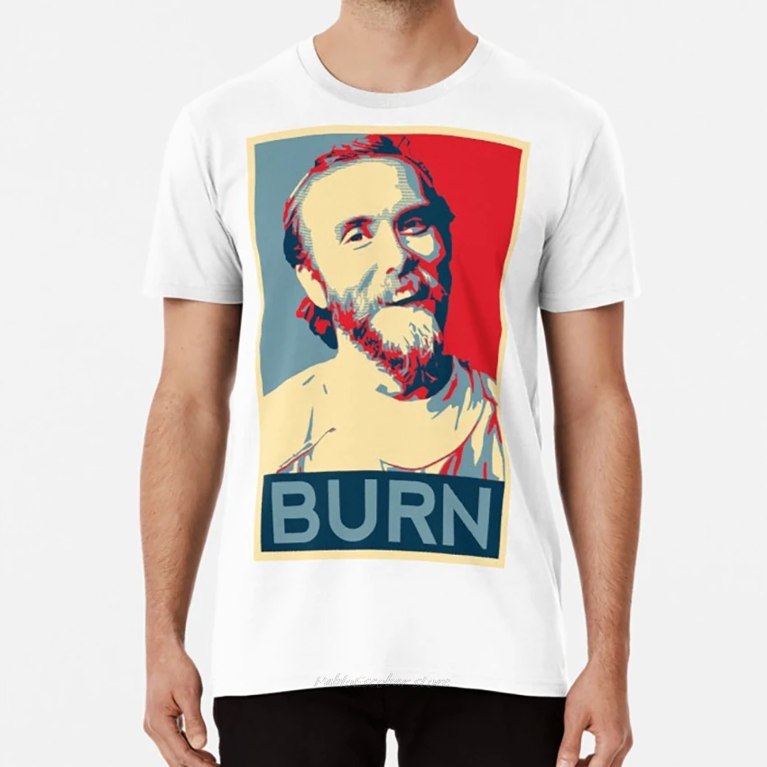 Varg Vikernes-BURN футболка varg vikernes burzum varg burn церковные церкви fire meme hope плакат hope - Цвет: Белый