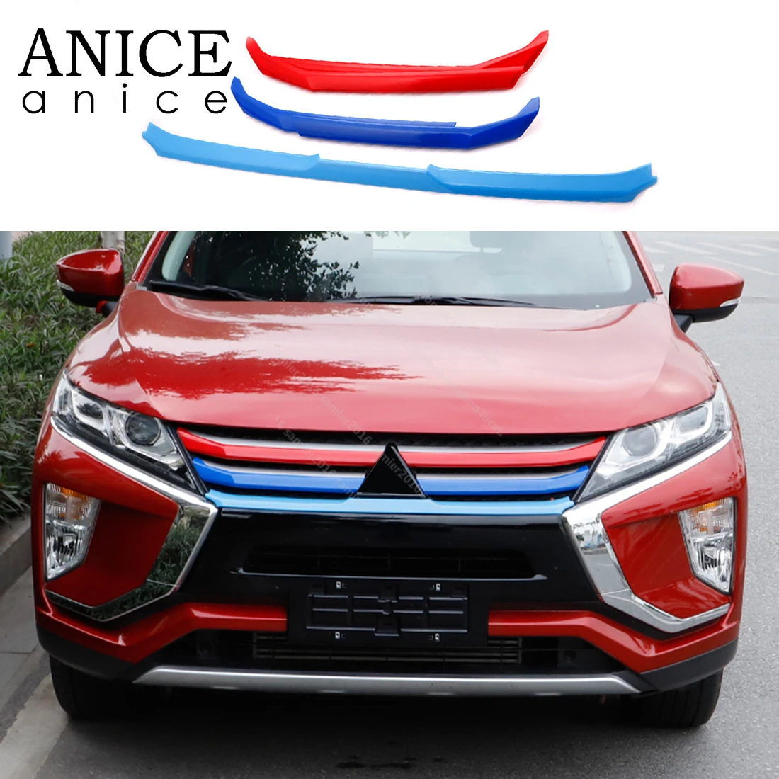 Передняя решетка сетки декоративная рамка крышка подходит для Mitsubishi Eclipse Cross ABS