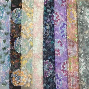 

Multicolor New Arrival Sequins Lace Fabrics African Nigerian Tulle Mesh Lace Fabric for Wedding Velvet Lace Fabrics with Sequins