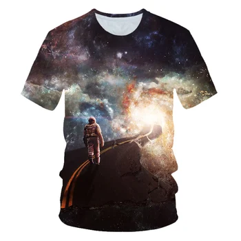 

Boy T-shirt children T-shirt Astronaut universe planet print summer short sleeve Galaxy Space 3d t shirt cool boy clothes 4-14Y