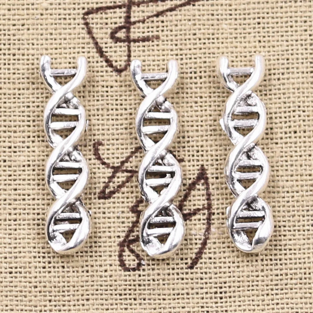 

15pcs Charms Deoxyribonucleic Acid DNA 28x7x4mm Antique Silver Color Plated Pendant Making DIY Handmade Tibetan Finding Jewelry