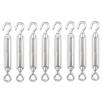 

M4 Stainless Steel 304 Hook & Eye Turnbuckle Wire Rope Tension Pack Of 8
