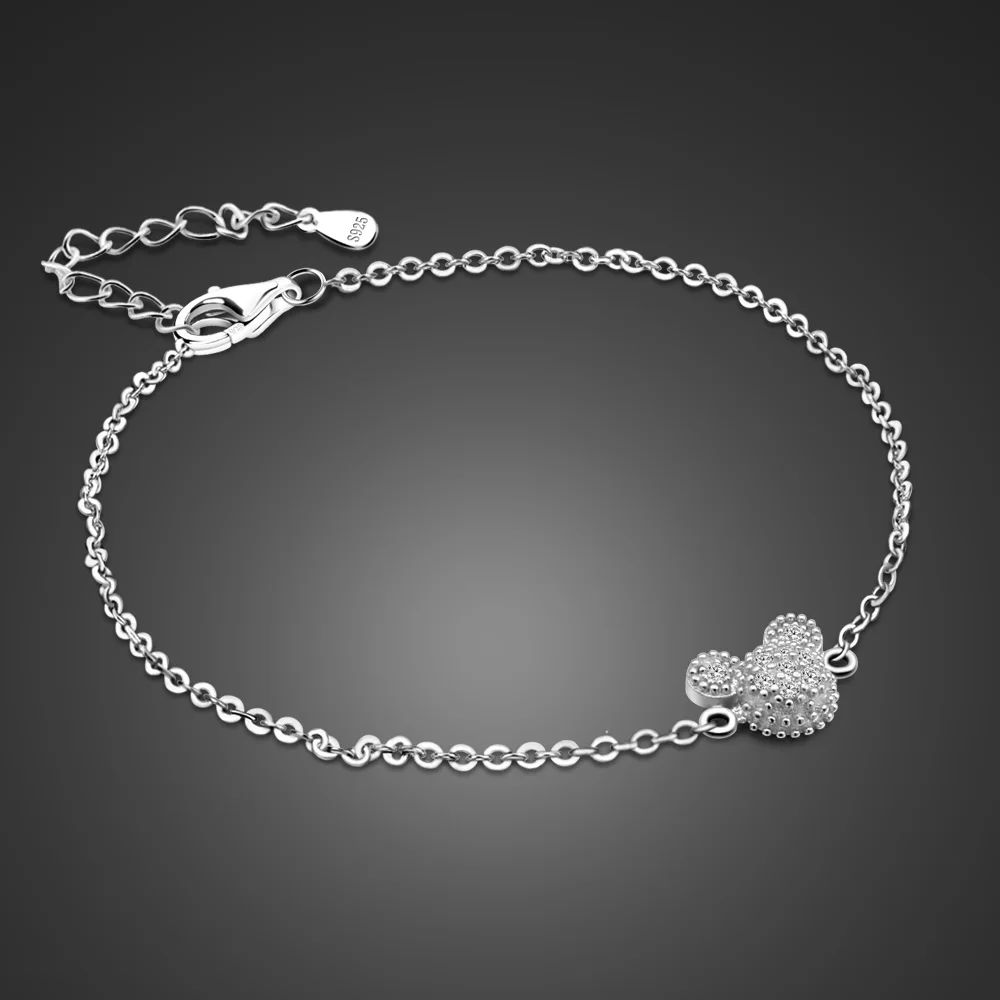 Абсолютно новые модные ювелирные изделия 925 пробы серебряные женские браслеты Гламурные женские ювелирные браслеты с Микки отправка подруге подарки