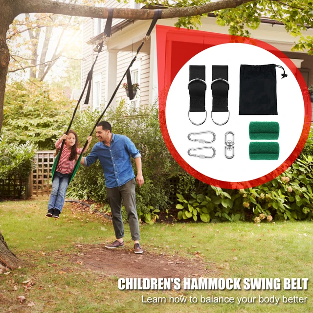 550kg Anging Kit Hook Load Capacity Outdoor Swing Hammock Tree Hanging W/Straps Carabiner Camping Fittings Accession 5