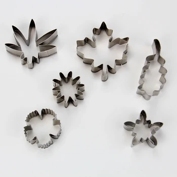 

Free Shipping High Quality Stainless Steel 6pcs Flowers&Leaves Shapes Cookie Cutters set