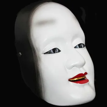 

1PC Party Mask Cosplay Scary Horrible White Mask Face Latex Halloween Masquerade Japanese woman halloween decoration 2019