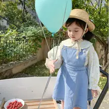 Новое платье-майка для девочек модные весенние джинсовые платья для девочек От 1 до 6 лет, PP997