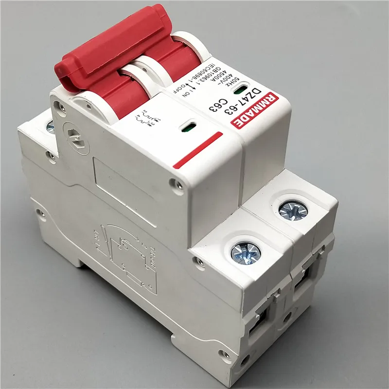 AC220V-400V DZ47-63 Американская классификация проводов 2р 6A 10A 16A Американская классификация проводов 2р 20A 25A 32A 40A 50A 125A Мини автомат защити цепи переключатель выреза миниатюрный Бытовой Воздушный переключатель