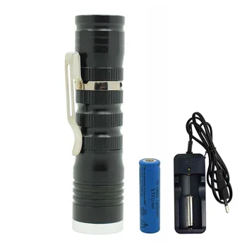 

Portable Mini LED Light Torch Zoom Penclip Flashlight Q5 Led Flash Light Small Tactical Lantern Lamp for Hunting Camping