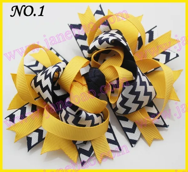 500 шт 4,5 ''шеврон волосы банты девушки банты из бутика фанки слоистых Hairbows бутик фанки лук