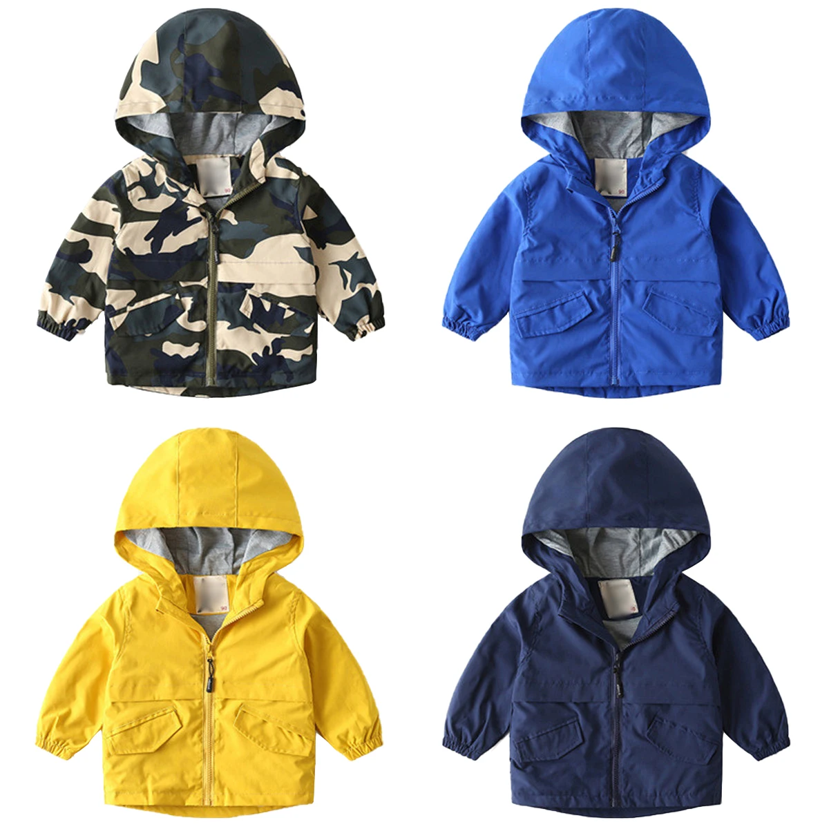 Boys Spring Autumn Coats Kids Jackets Toddler Hooded Windbreaker With
