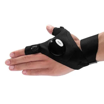 

Hiking Hunting Flashlight Gloves Fingerless Glove with LED Light Glove Camping Left Right Hand Fishing Magic Strap Gloves
