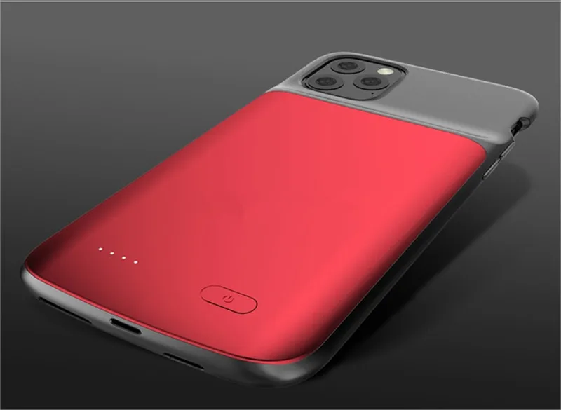 Red KQJYS 5000 мАч, дополнительный аккумулятор, Дополнительный внешний аккумулятор, жидкий Силиконовый противоударный чехол для батареи s для iPhone 11, чехол для питания, чехол для зарядки - Цвет: Red
