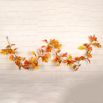

Home Artificial Maple Leaves Garland Decor Christmas Simulation Rattan