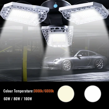 

Super Bright Garage Light E27 60W/80W/100W LED Garage Ceiling High Bay Lamp Waterproof IP65 For Warehouse Gymnasiums Theaters