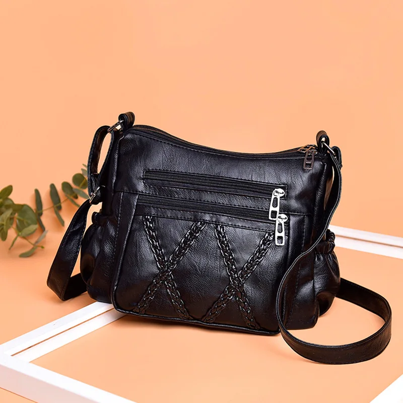

2019 New Style Summer Fashion Washed Leather Versatile Large-Volume Women's Crossbody Bag Elegant Women's