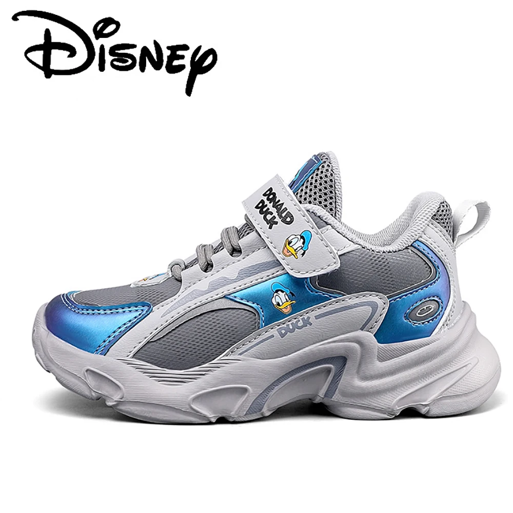 Disney Cartoon Duck Prints Kids Casual Sneakers For Children Patchwork Nonslip Soprts Shoes Girls Boys Breathable Running Shoes