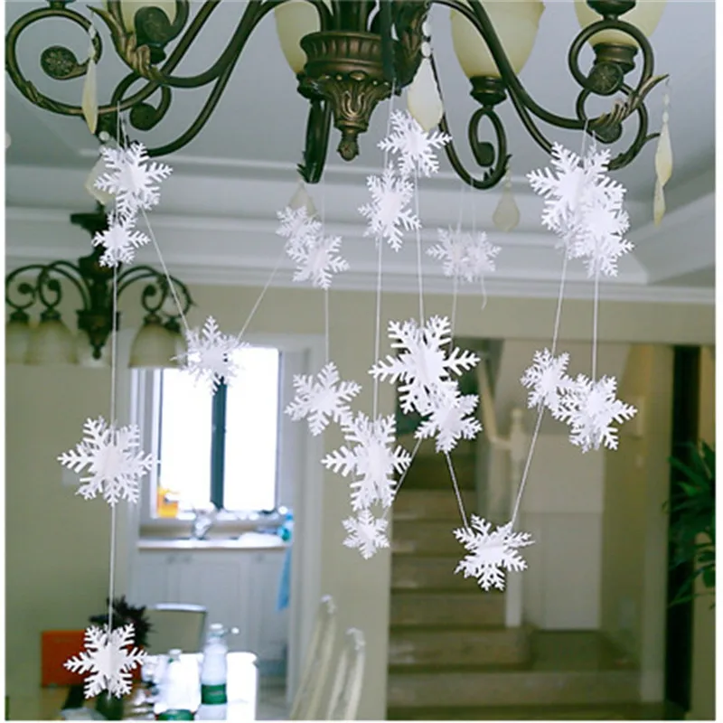 

Christmas ornaments 12pcs 3D stereo white cardboard snowflake christmas decorations for home christmas tree decorations new year