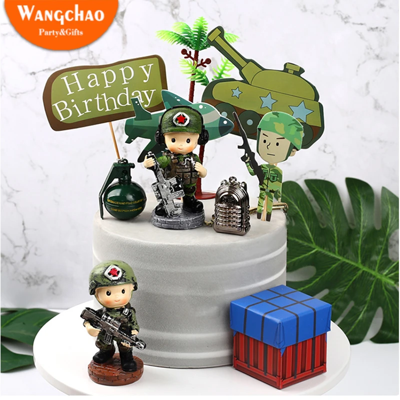 Tangki Pesawat Militer Tema Ulang Tahun Kue Topper Anak Pesta Ulang Tahun Anak Tentara Pesta Persediaan Partai Dekorasi Perlengkapan Dekorasi Cake Aliexpress