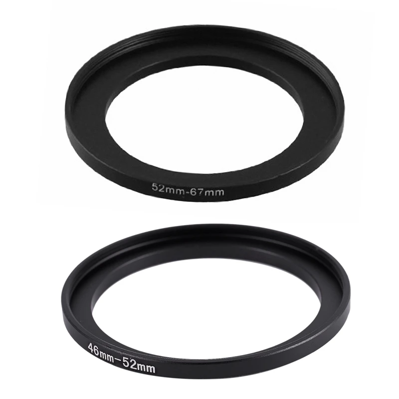 2 Pcs Camera Replacement Lens Filter Step Up Ring Adapter 52Mm-67Mm & 46Mm-52Mm | Электроника