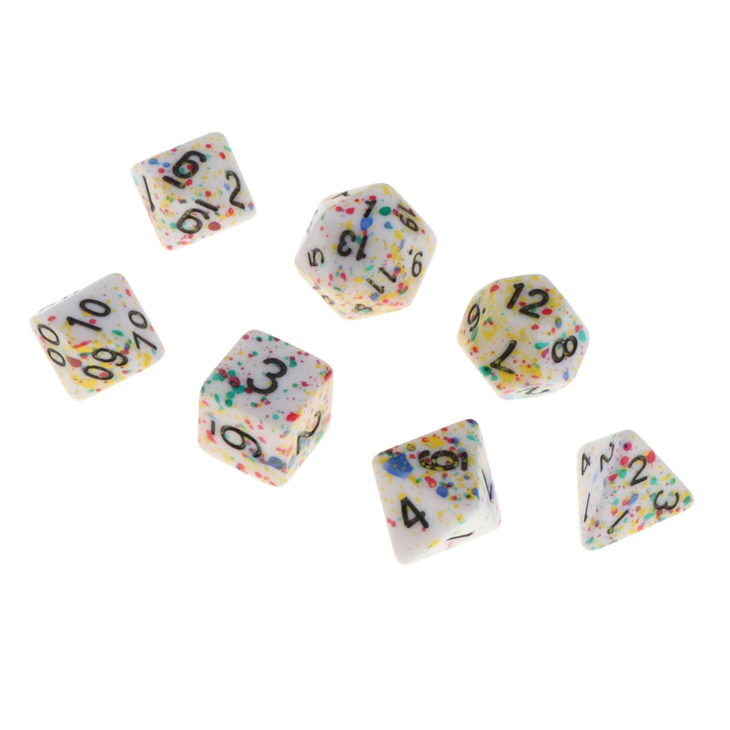 7Pc Multi-sided Dices Set D4-D20 MTG DND RPG Board Game Dice for D&D Roleplaying Party Casino Table Game Toy