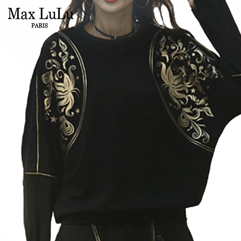 Новинка 2020 Европейская мода весенние женские свитшоты Max LuLu с винтажным принтом
