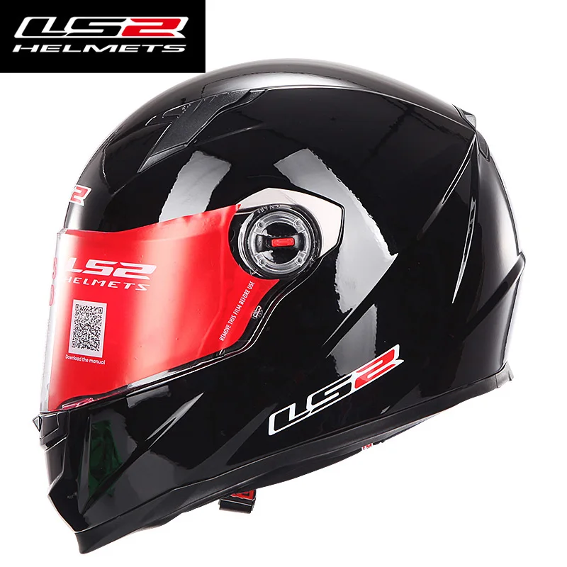 LS2 FF358 самурайский Полнолицевой мотоциклетный rcycle шлем Alex Barros LS2 capacete moto cross шлемы moto - Цвет: Gloss Black