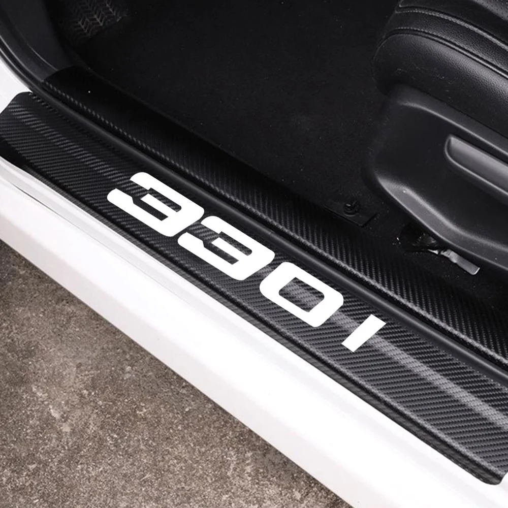 Порог машины порог педали стикер для BMW 330i углеродного волокна виниловая