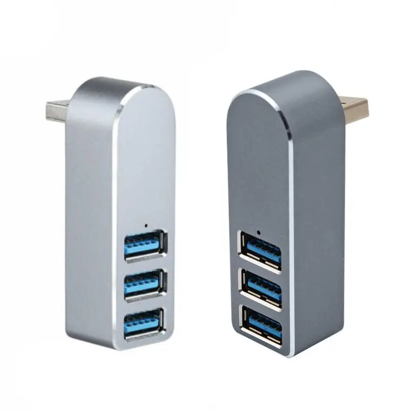 Алюминиевый сплав мини 3 порта USB 3,0 концентратор поворотный USB разветвитель адаптер для ПК ноутбука
