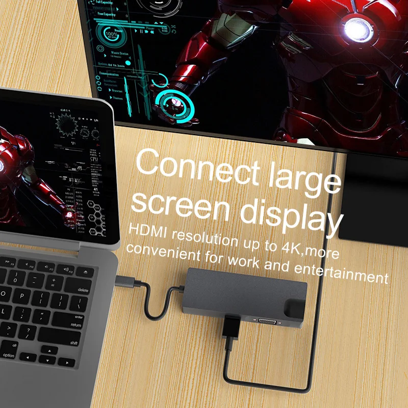 Usb-хаб C концентратор для нескольких USB 3,0 VGA HDMI RJ45 адаптер док-станция для MacBook Pro Аксессуары USB-C type C 3,1 разветвитель 2 порта USB C концентратор