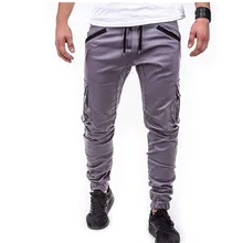 Осенние мужские штаны в стиле хип-хоп, штаны-шаровары для бега, новинка, мужские брюки, мужские одноцветные штаны-карго с несколькими карманами, обтягивающие спортивные штаны