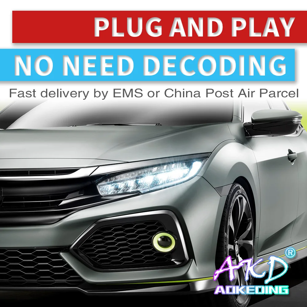 AKD тюнинг автомобильных фар для Honda CIVIC X G10 оригинальные светодиодные фары DRL