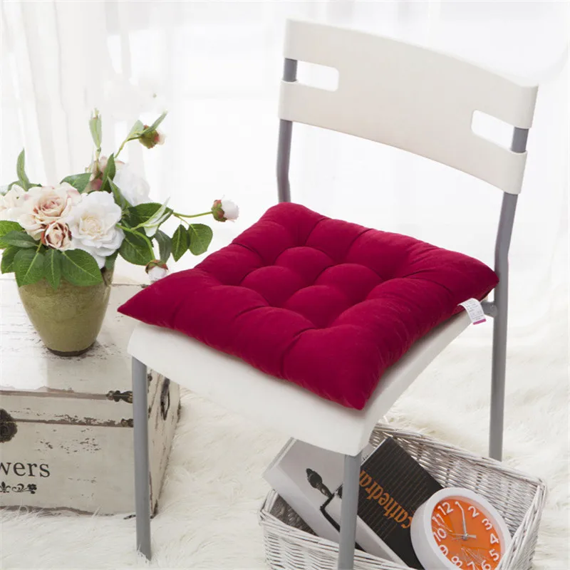 Wine red Многоцветные удобные коврики для стула диванные подушки ягодицы поясные Мягкие подушечки для домашнего декора 38*38 см обеденная Подушка для стула подушка - Цвет: Wine red