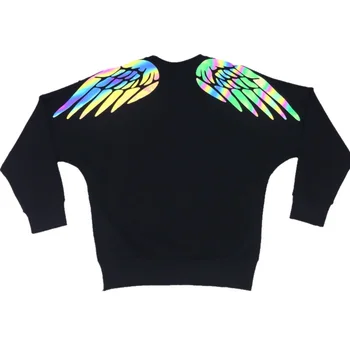 

2020 New Round Neck Hedging Men's Sweatshirt Europe and America Hip Hop Street Wing Print Long Sleeve T-shirt Tide