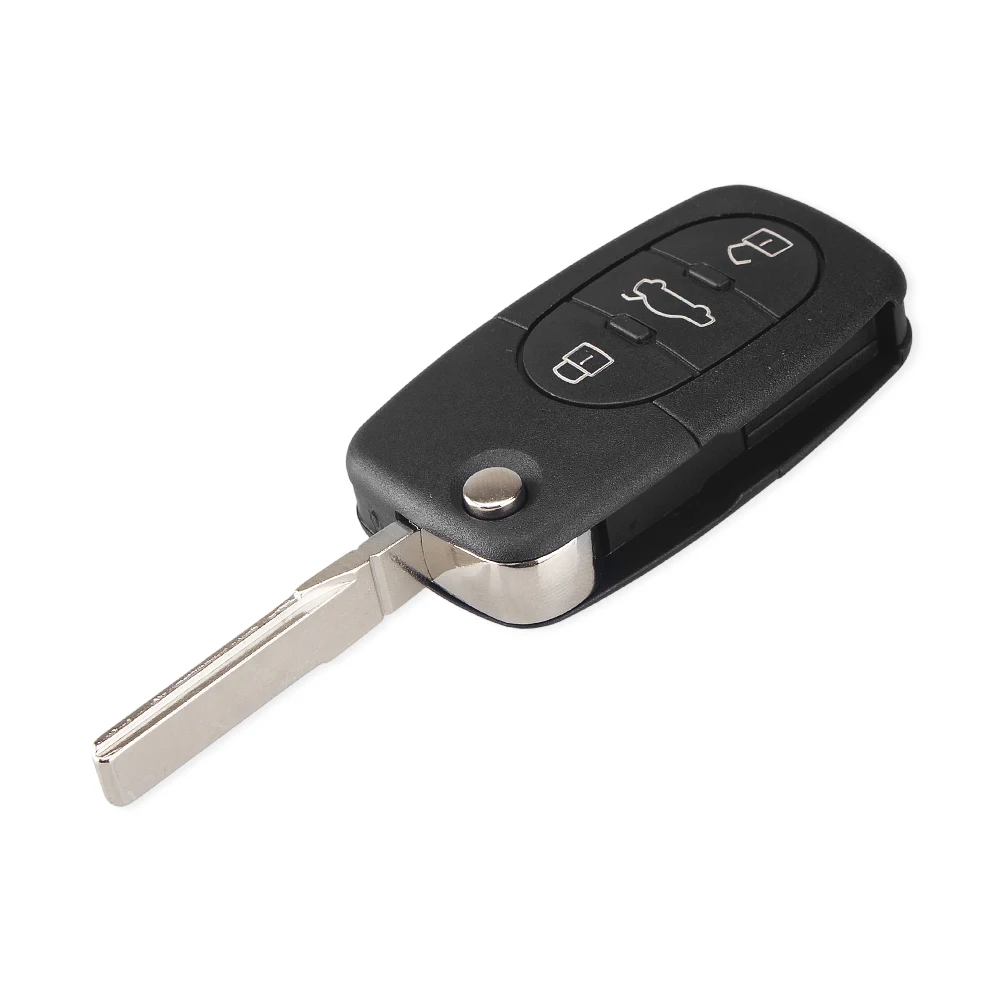 KEYYOU 10X флип ключ дистанционного ключа автомобиля оболочки для Audi A2 A3 A4 A6 A8 TT Fob чехол 4D0 837 231 K 3 кнопки с Uncut blade HU66