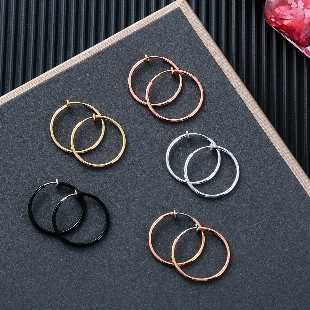 spring hoop earrings non pierced ears