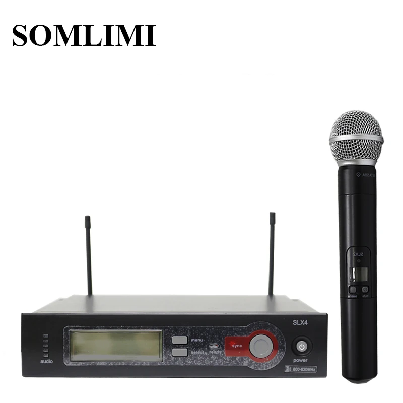 SOM SLX4 высококачественный УВЧ дальний профессиональный беспроводной микрофон домашний KTV Караоке свадебное сценическое пение