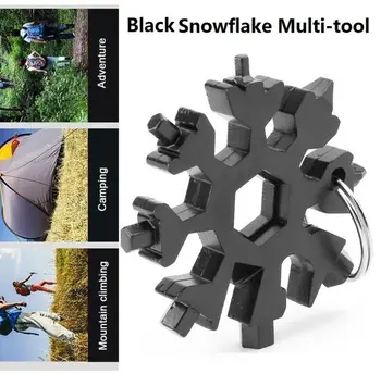 

18 IN 1 Multi Tool Portable Snowflake Shape W Key Ring Screwdrive Free Shipping