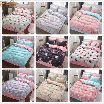 

High Quality Soft Cotton 3/4pcs Bedding Set Adult Kids Child Bed Linen Single Twin Queen King Size Duvet Cover Quilt Pillow Case