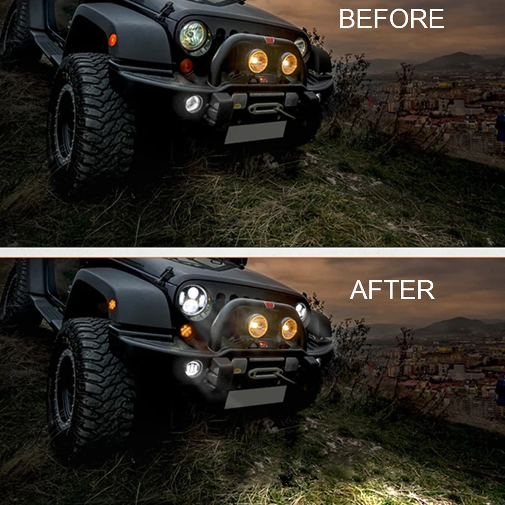 1 шт. 45 Вт 7 дюймов Круглая светодиодная мотоциклетная фара для Jeep Wrangler Cruisers чопперы