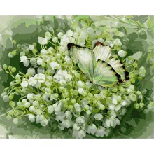 Бабочка цветок. Ручная работа краска высокое качество холст Красивая краска по номерам Сюрприз подарок большое свершение(3