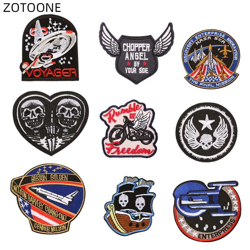 

ZOTOONE Sew on Iron on Badge Patch for Clothes Jeans Embroidered Skull Patches for Clothing DIY for Kids Fabric Applique G